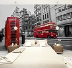 3D фотообои индивидуального размера, настенная наклейка, telephonique Booth Bus в Великобритании, съемные обои, самоклеящиеся виниловые обои для домашнего декора