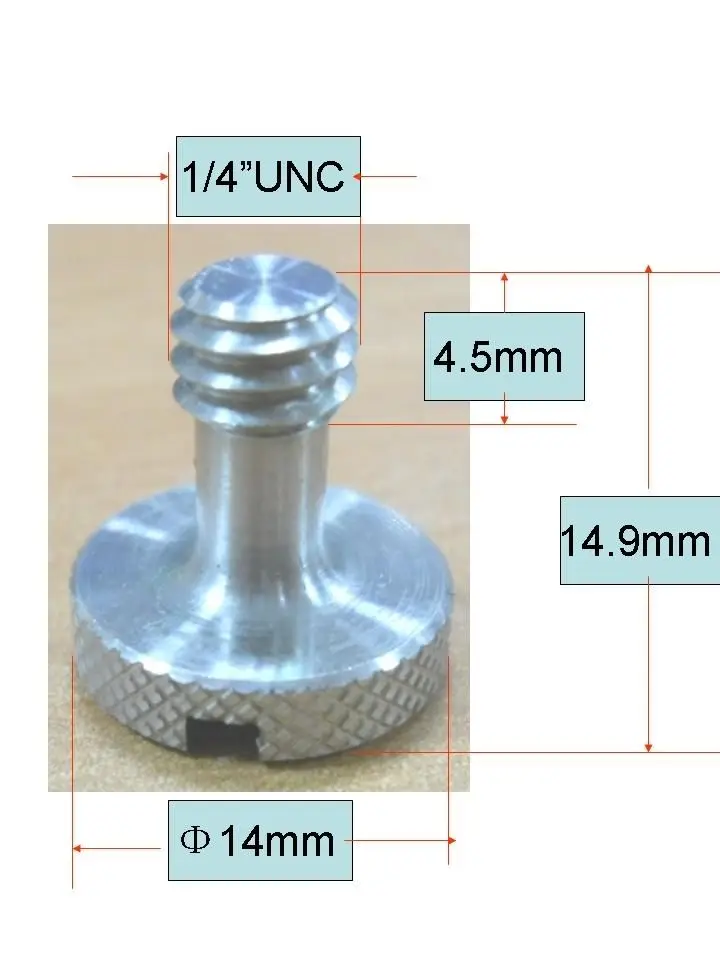 

50pcs x Stainess steel longer 1/4" unc camera screw for Quick Release plate and tripod