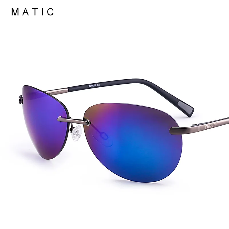 MATIC Driver коричневые поляризованные солнцезащитные очки авиаторы без оправы для