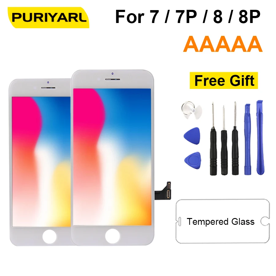 AAAAA ЖК дисплей для iPhone 7 8 Plus экран лучший 3D кодирующий преобразователь сенсорного