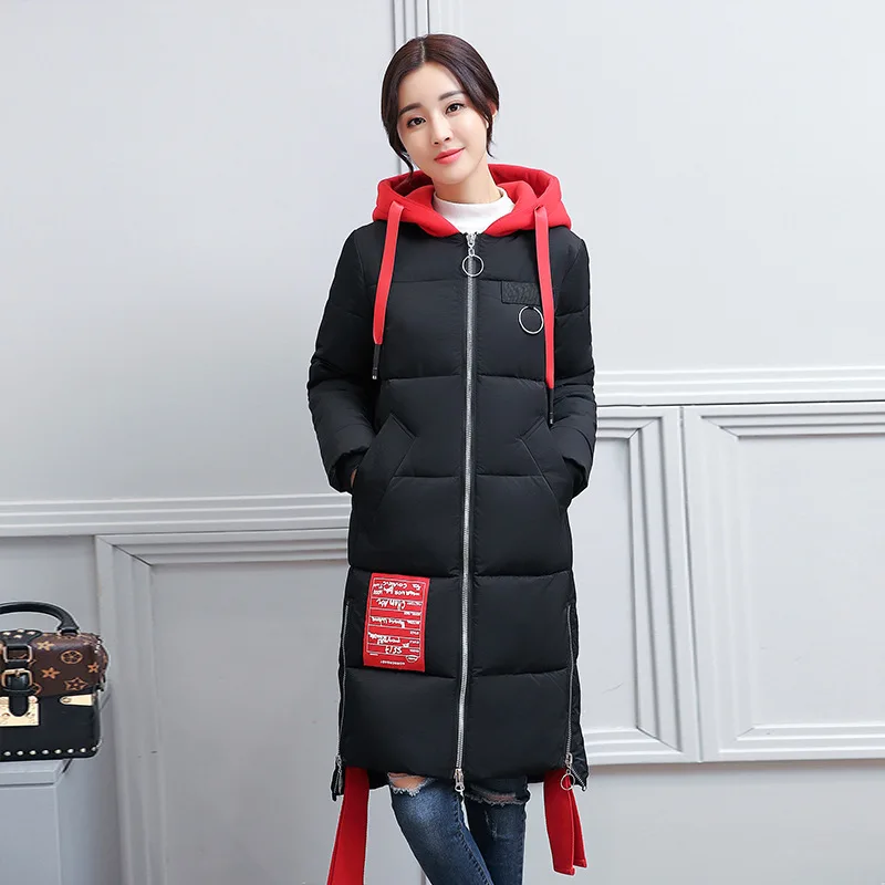 

2018 Polyester Modal Zipper Slim Full Promotion Winter New Korean Cotton Long Fund Fat Mm Clothes Loose Coat Small Hat Tide