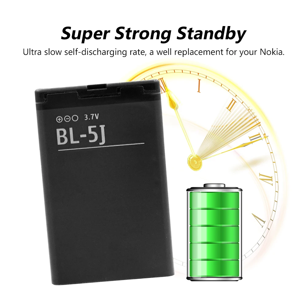 2019 новый 100% оригинальная замена BL 5J Батарея для Nokia N900 Lumia 520 521 525 5230 5233 5238 5800 5802X6