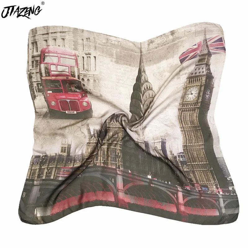 Женский шелковый шарф с принтом весна лето 2019|Женские шарфы| |