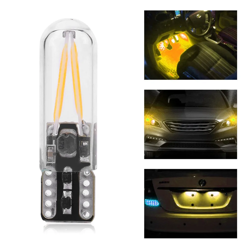 Пара 8 28 в W5W стекло COB накаливания LED автомобиля чтения сигнала поворота