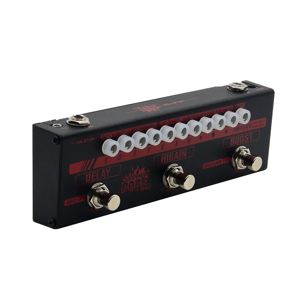 Valeton Dapper темная мини педаль эффектов с тюнером Boost Hi gain и задержкой модель плюс