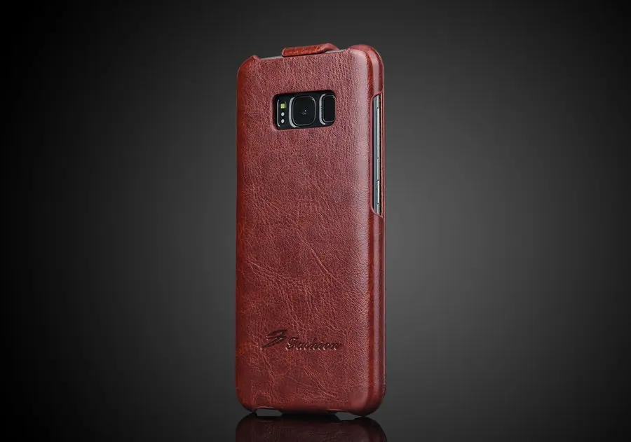 Вертикальный флип чехол из натуральной кожи для Samsung Galaxy S8 Plus роскошные чехлы с