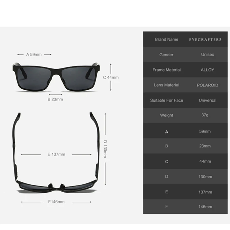 Солнцезащитные очки Мужские поляризационные чёрные алюминиево магниевые