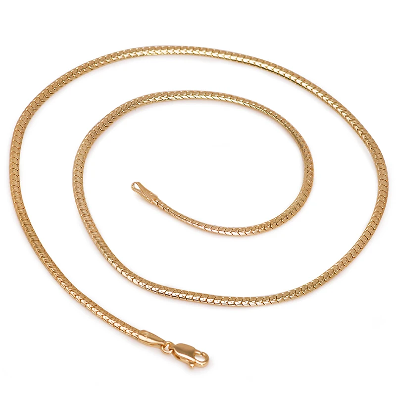 50 см/60 см x 3 мм ширина Длинная цепочка-змейка ожерелья для мужчин 18 k цвет желтого золота