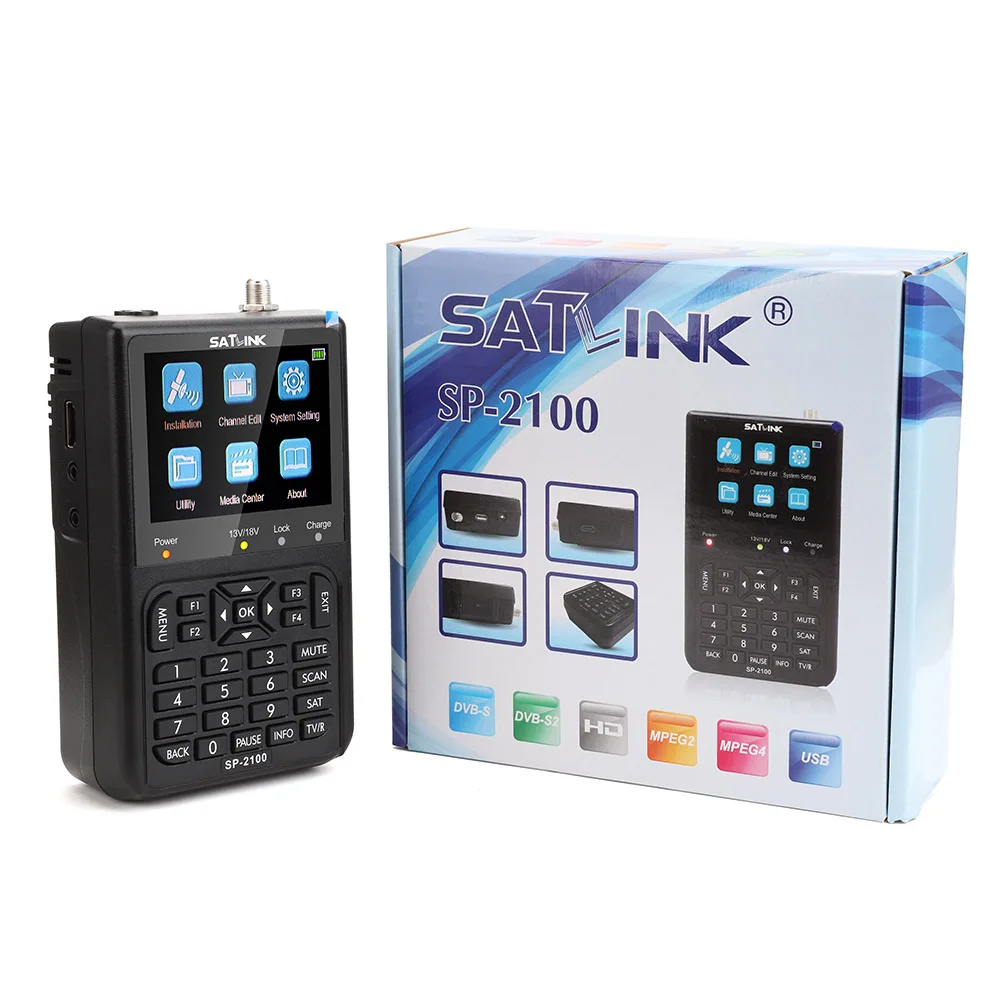 SATLINK SP-2100 HD Sat Finder DVB S/S2 Satfinder MPEG-2/4 Цифровой спутниковый Finder метр с 3,5 дюймовым ЖК-экраном pk WS 6906