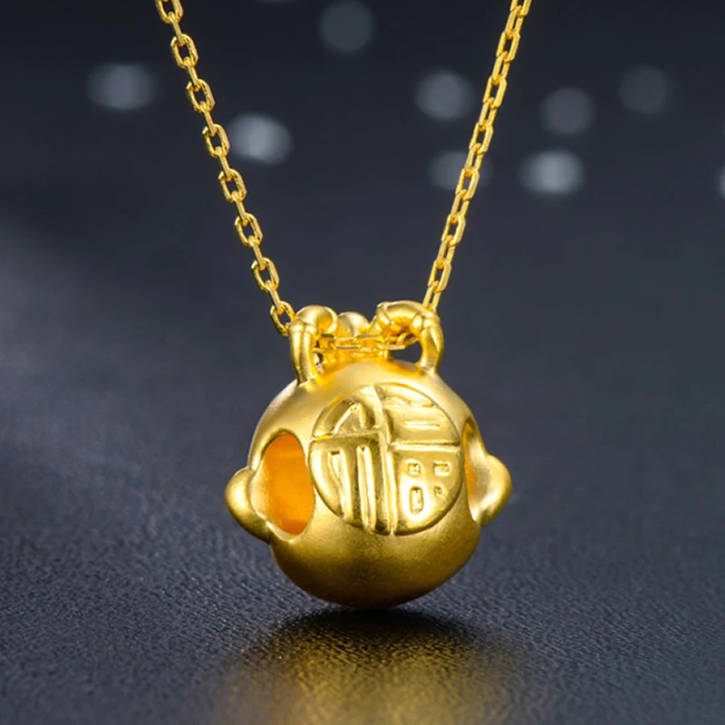 Подлинная подвеска в виде обезьяны из желтого золота 24 К модная 3D 1 7 2 г| |