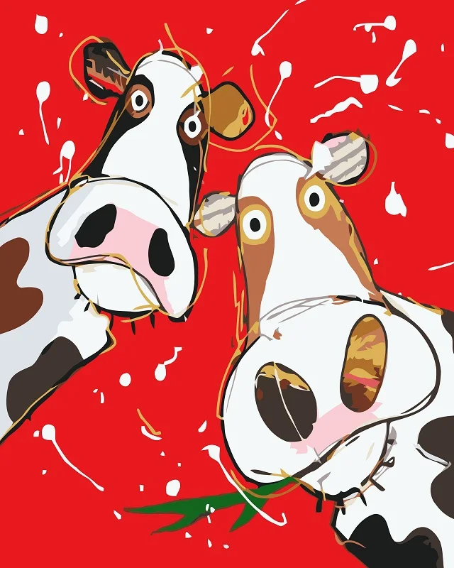 Дети Спальня Декор две милые коровы аниме mail фотографии по номерам животных DIY