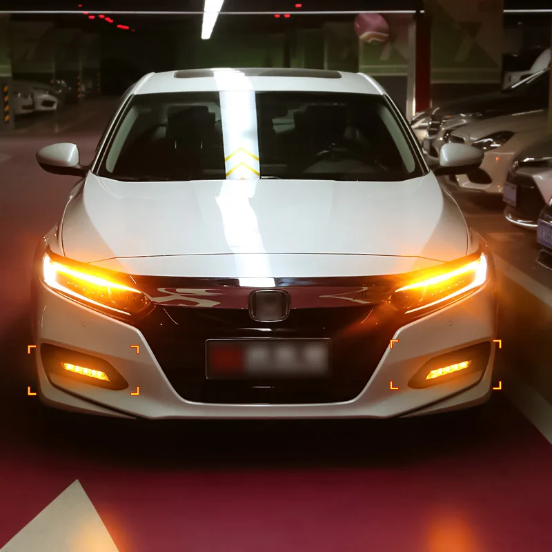СВЕТОДИОДНЫЙ DRL для Honda Accord 10th дневного света с сигнальные лампы+ синий ночное время дневного света стайлинга автомобилей