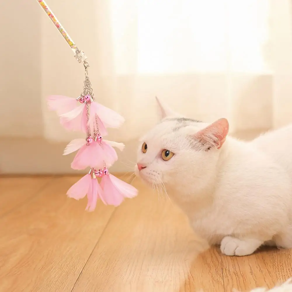 Игрушка для питомца кошки котенок Кот тизер тренажер палочка с 3 слойным пером