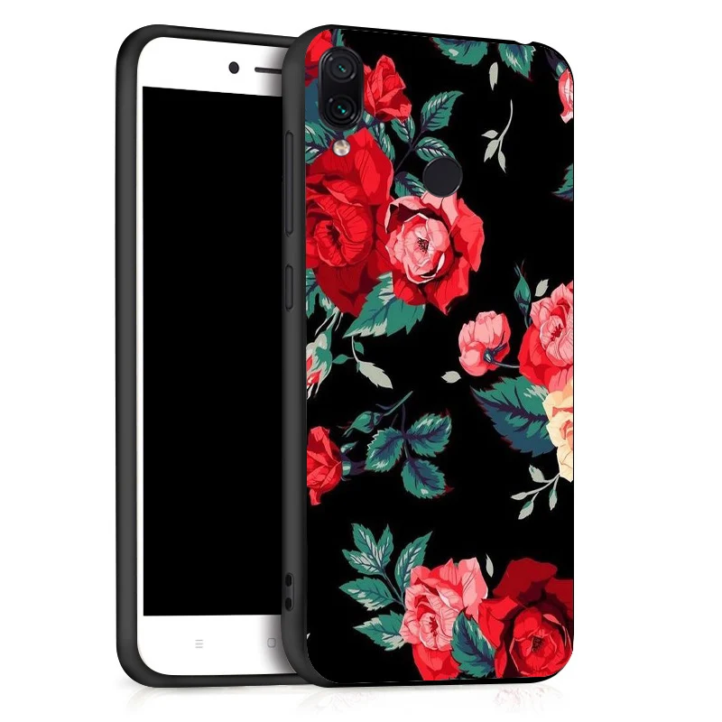 Case For Xiaomi Redmi Note 7 5 Pro 8 Cases Coque 3D DIY Painted Black Flower Cat Cover On For Xiaomi Mi 9 SE Xiomi 9T Bumper