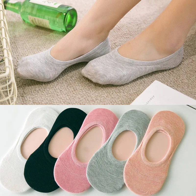 

Spring Woman Boat Socks Candy Color Silica Gel Non-slip Solid Color Woman Socks girl boy slipper casual hosiery 3pair=6pcs ws109