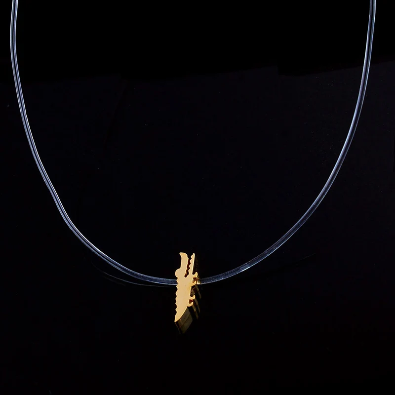Type 20 stainless steel invisible chain necklace jewelry necklaces for women necklaces& pendants chocker neckless silver clover - Окраска металла: Type 20