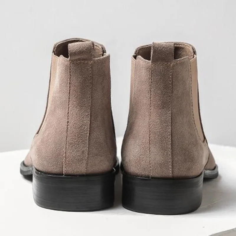 Роскошные винтажные мужские ботинки челси дышащие ботильоны из натуральной кожи