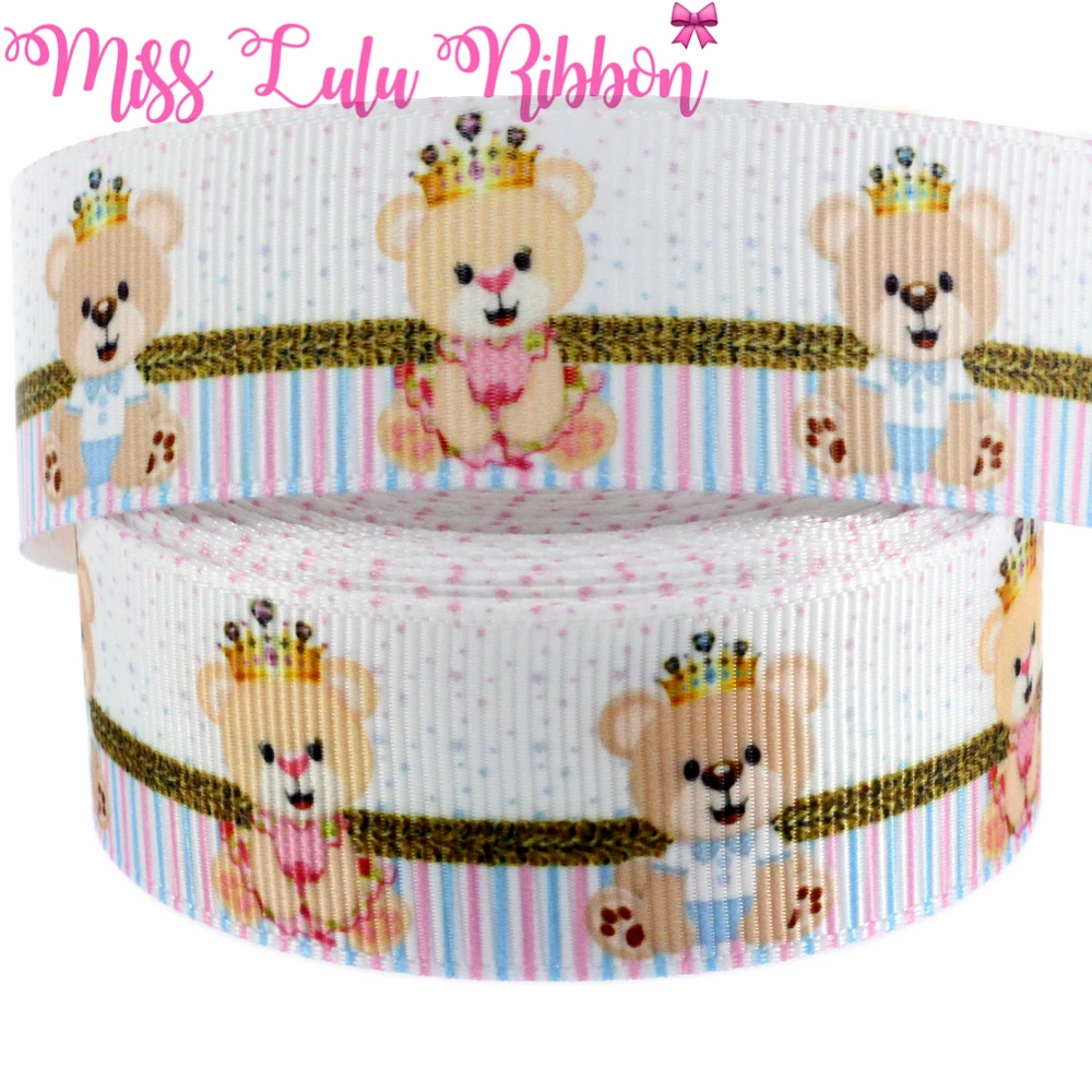 22 мм 25 Baby Elepant милый мультфильм печатных Grosgrain ленты изготовление для волос DIY