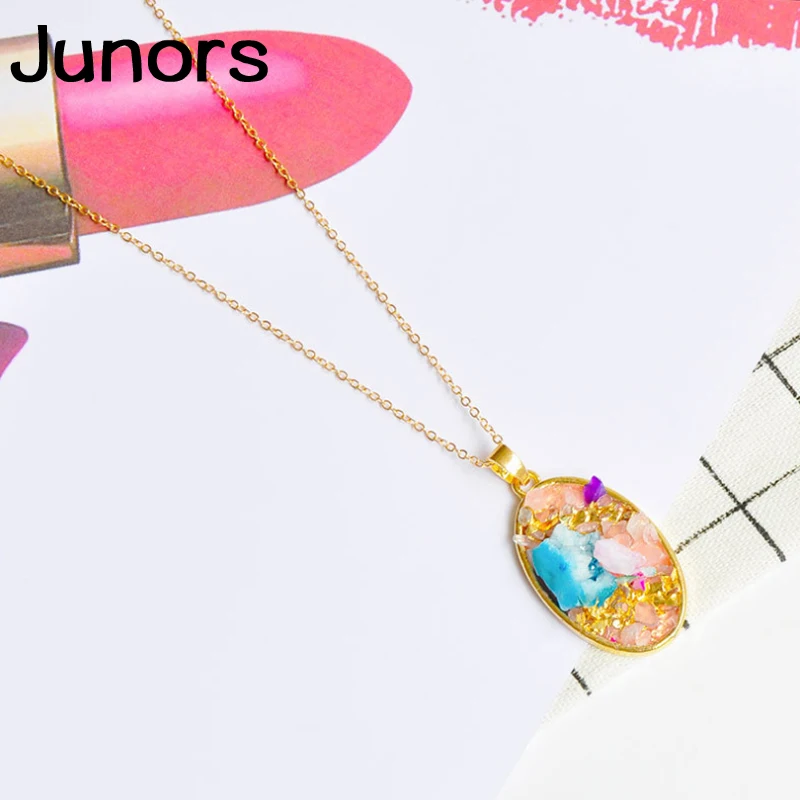 Ожерелье женское из натурального камня с кристаллами|Ожерелья подвеской| |