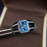 lanzyo 925 sterling silver blue topaz ring fashion gift for women jewelry blue topaz ring fine jewelry engagement j060801agb