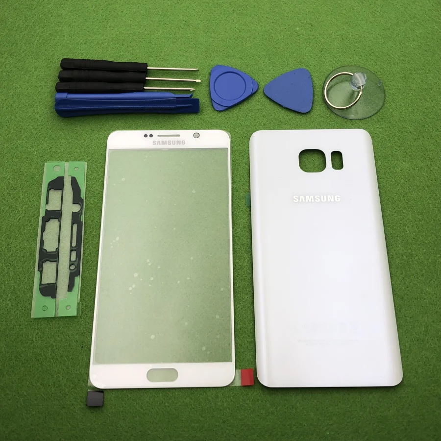 Для samsung Galaxy Note 5 N920 N920F передний экран стекло объектив Note5 задняя крышка аккумулятора дверь задняя крышка корпус+ стикер инструменты