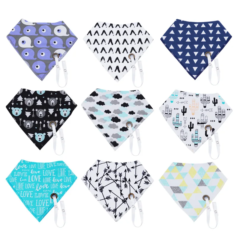 Muslinlife 2018 New Baby Boys Girl Bibs Cotton Bandana Bib Newborn Fashion Soft Burp Clothes With Pacifier Chain (36+Available) | Детская