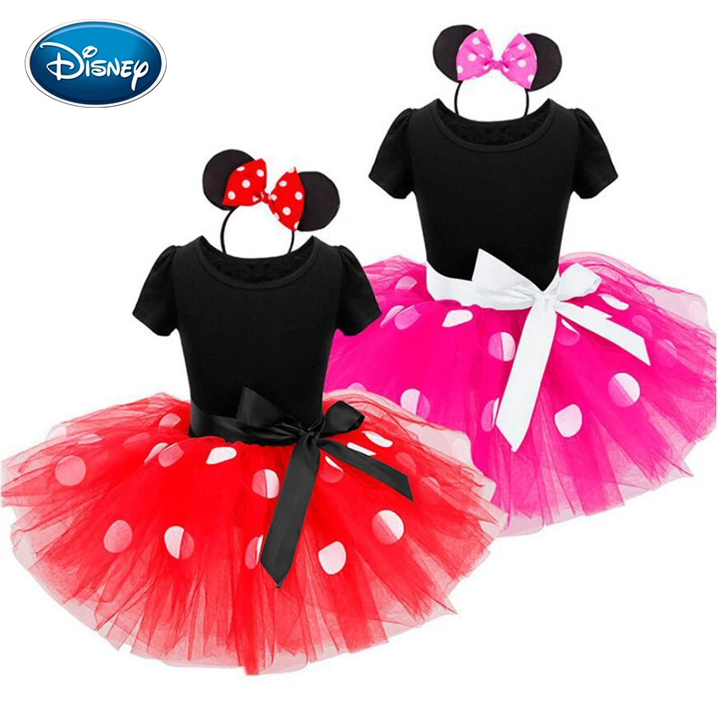 Disney children's dress Minnie big dot mesh Fashion cotton summer | Детская одежда и обувь