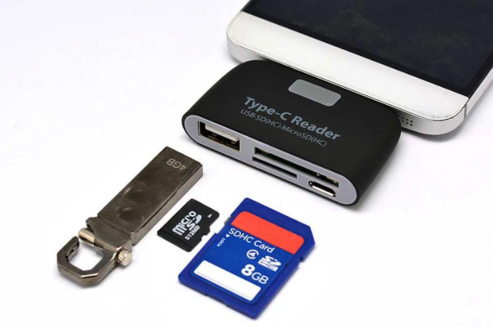 Кард-ридер Moveski T500 Type C USB 4 в 13 1 OTG концентратор адаптер Micro SD/TF флэш-карта памяти |