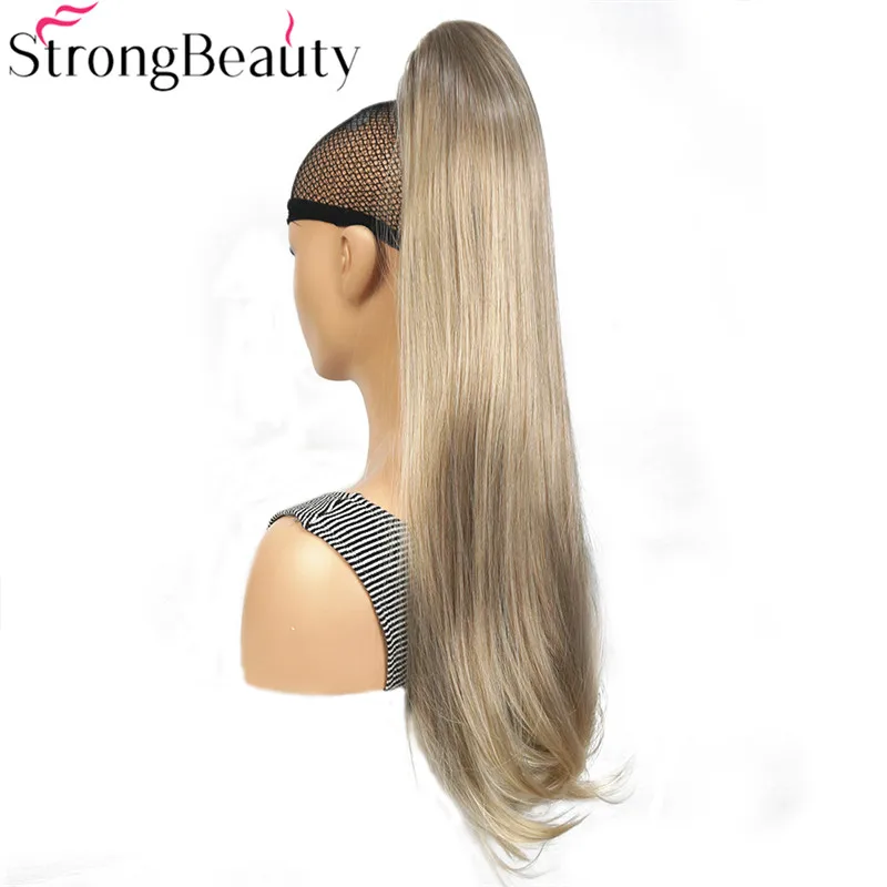 StrongBeauty Синтетические длинные прямые конский хвост клип в/на наращивание волос шиньоны