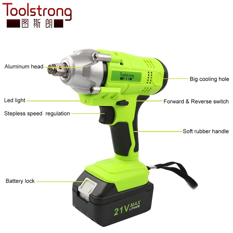 Toolstrong 21V литиевая батарея максимальный крутящий момент 320N. m 2.0Ah беспроводной