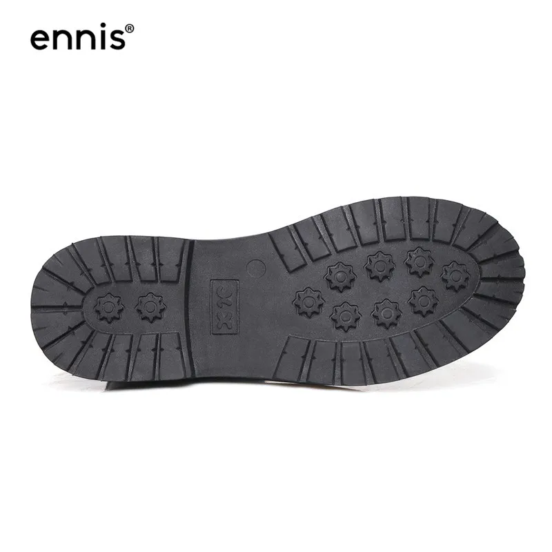 ENNIS/ г.; Модные женские растягивающиеся ботинки; черные ботильоны на платформе; женские осенние ботинки; Повседневная обувь без застежки с круглым носком в Корейском стиле; A940