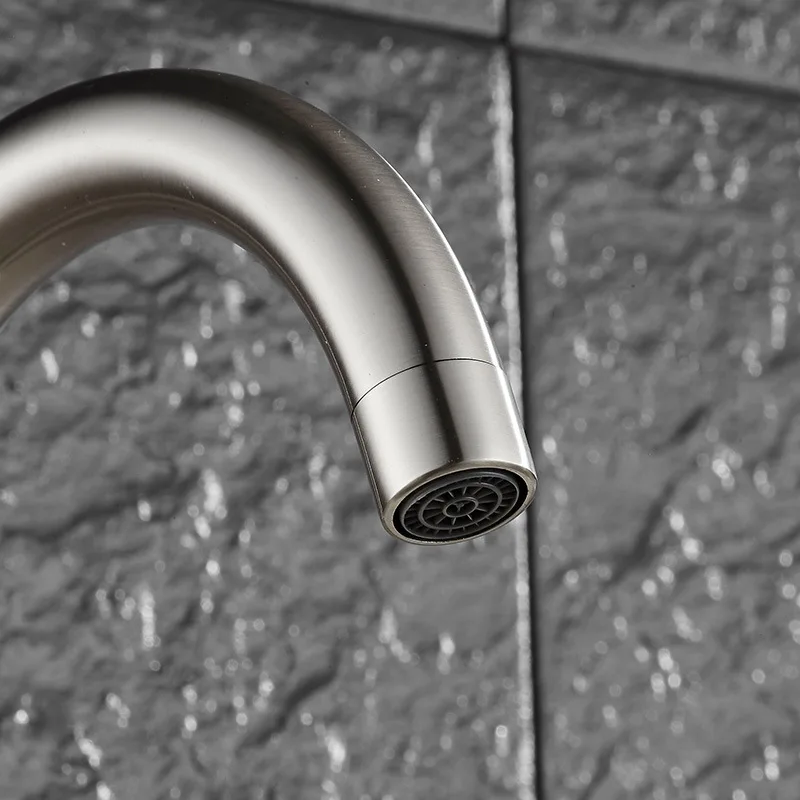 Матовый никелевый латунный Смеситель для кухни поворот на 360 градусов одна ручка