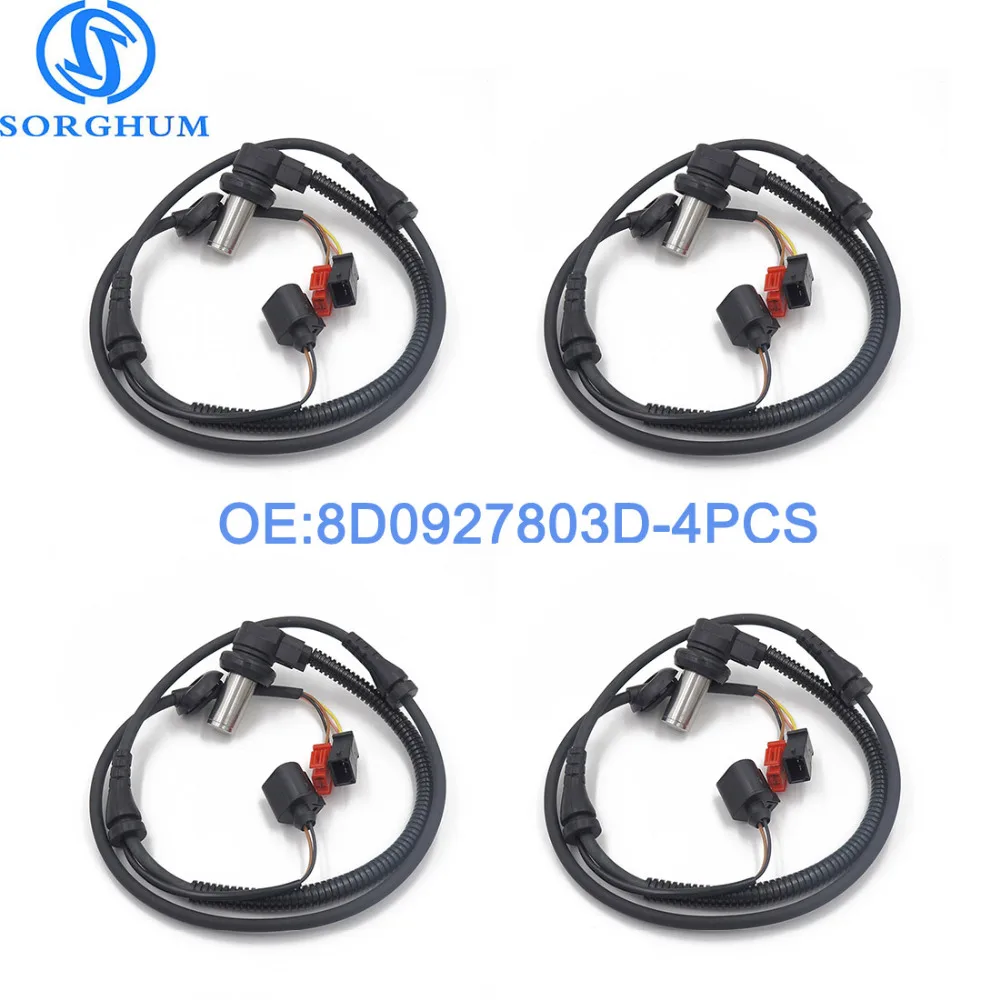 4 шт. 8D0927803D передний датчик скорости колес ABS для 2000 2004 VW Passat Audi A6 Quattr A4 SKODA B5 4B0927803C