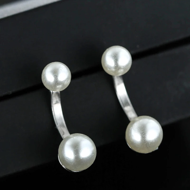 Имитация Перл Серьги Стержня для Женщин Ювелирные Изделия 2017 Посеребренная