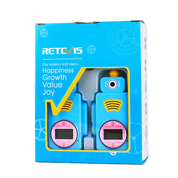 2 шт. Retevis RT36 робота из мультфильма иди и болтай Walkie Talkie дети двухстороннее радио 0,5 W VOX фонарик Micro Зарядка через usb Перезаряжаемые Батарея