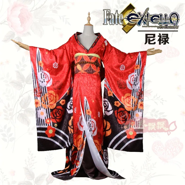 Fate Extella Red Saber Нерон Клавдий Цезарь Аугуст германикюр император роз кимоно наряд