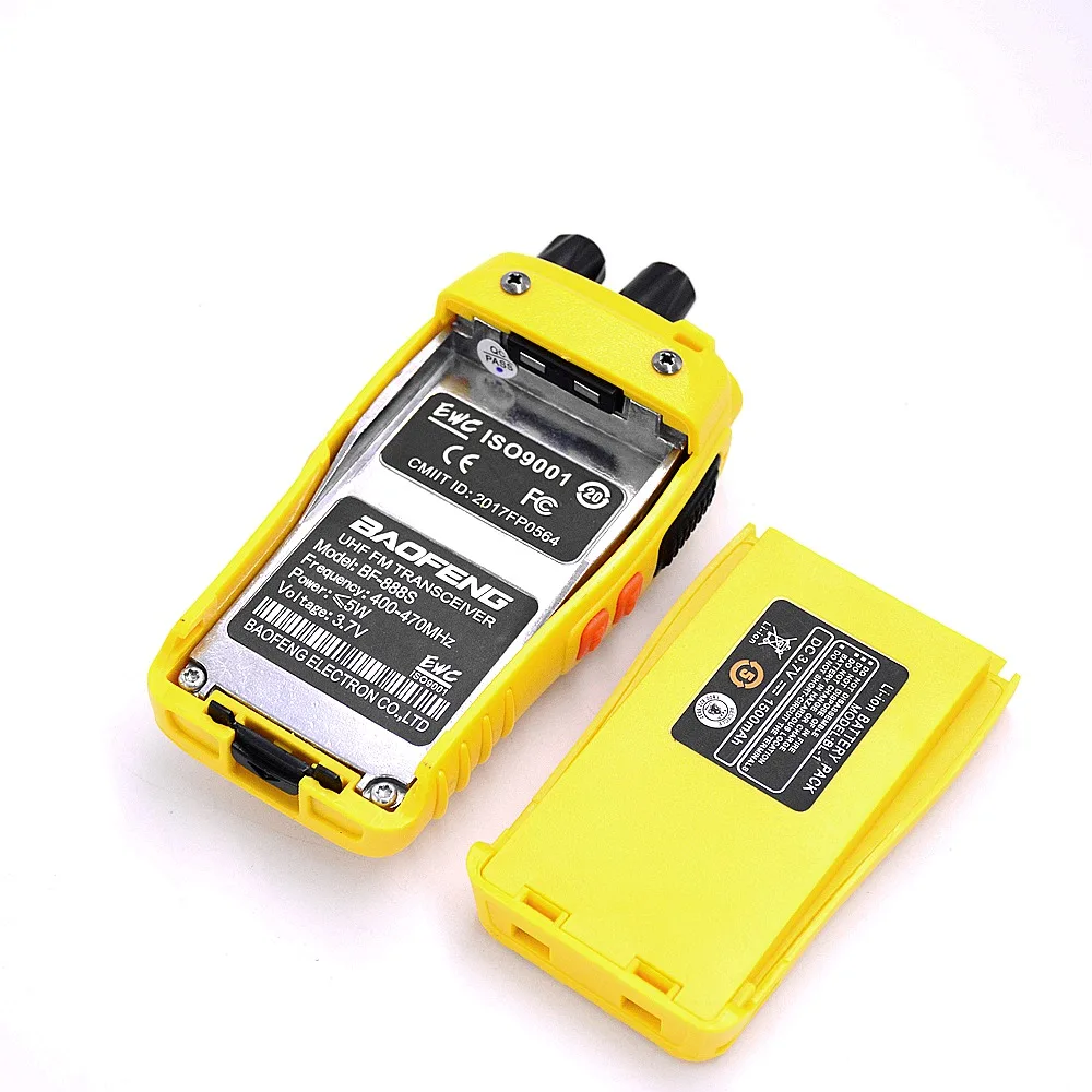 BAOFENG 888 S двухстороннее радио и PTT наушник с микрофоном переговорные для Wireles связь Любительская рация Желтый Сканнер