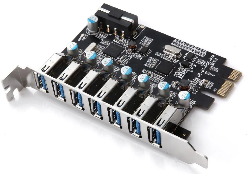 Плата расширения PCI e usb 3 0 с 7 портами USB адаптер разъемом питания контроллер хоста