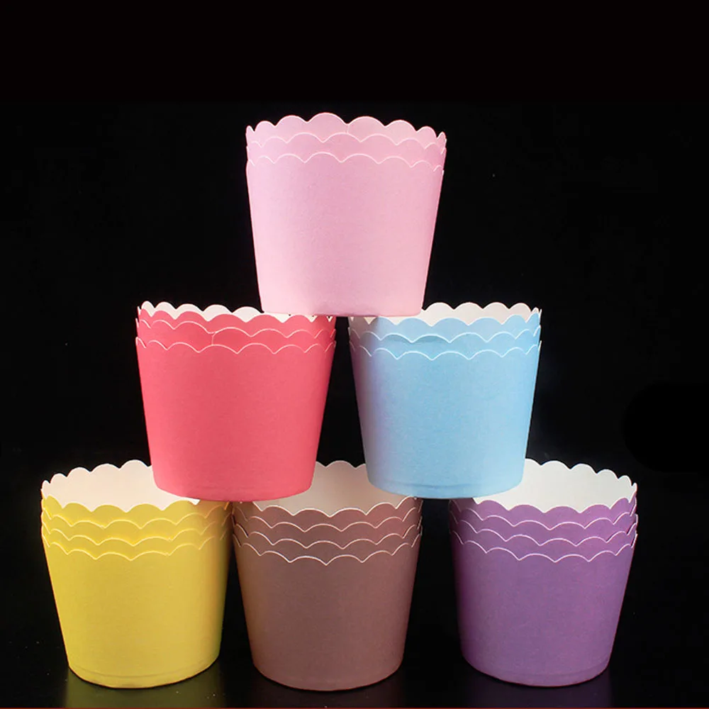 50 шт. бумажные чашки для кексов Формы лайнер коробка выпечки чехол вечерние формы