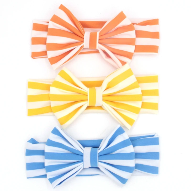 1PC Retail New Cute Baby Headband 5"Bow Stripe Hair Accessory Children Birthday Party Hairband |