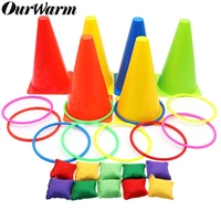 carnival 3 in 1 bean bags game set for children throwing cones ring toss games set fun indoor outdoor toys birthday party suppli