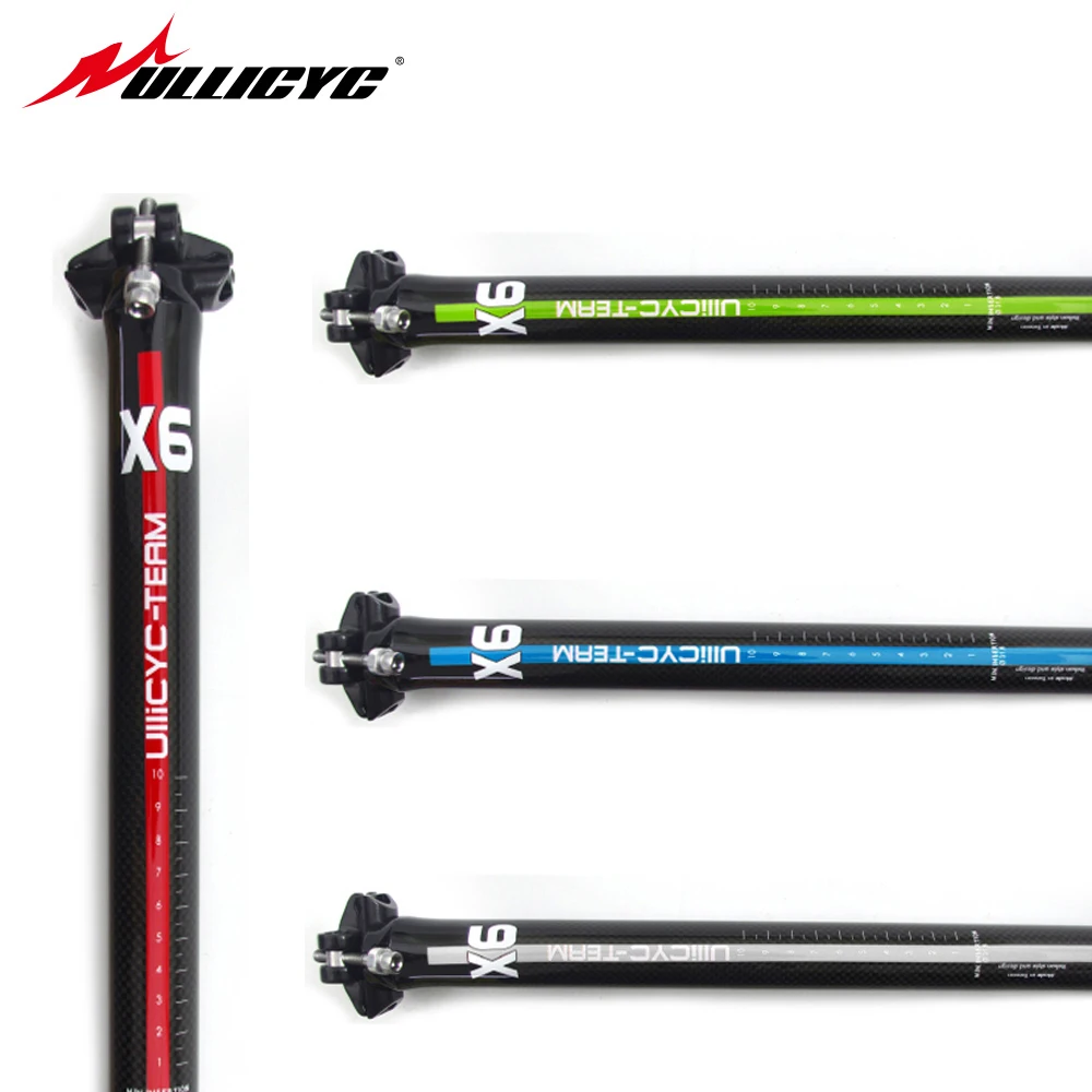 Ullicyc X6 карбоновый Подседельный штырь 25 мм для mtb road 2527 2/30 8/31 6*350/400 3k блестящая