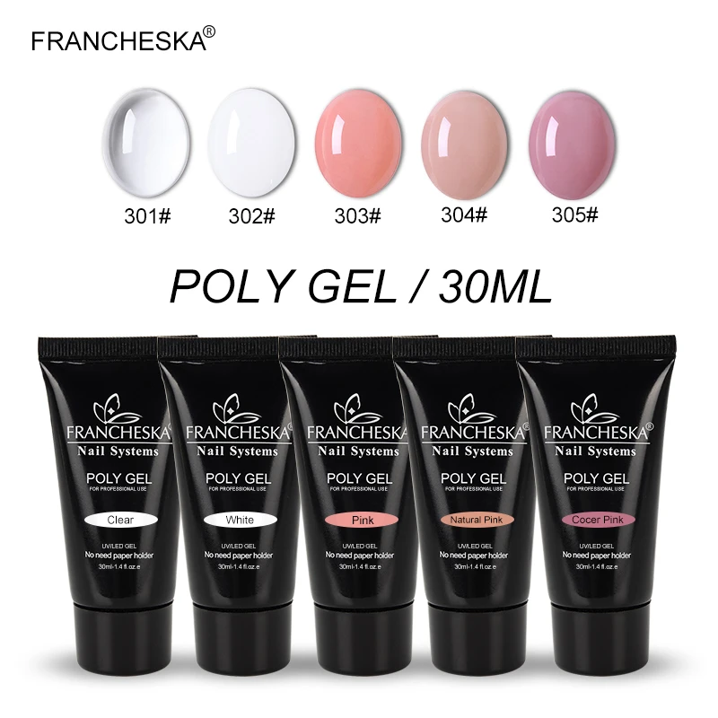 Francheska а так же 30 г полигель 5 цветов ногтей acryli Лаки для Удлинительный УФ гель