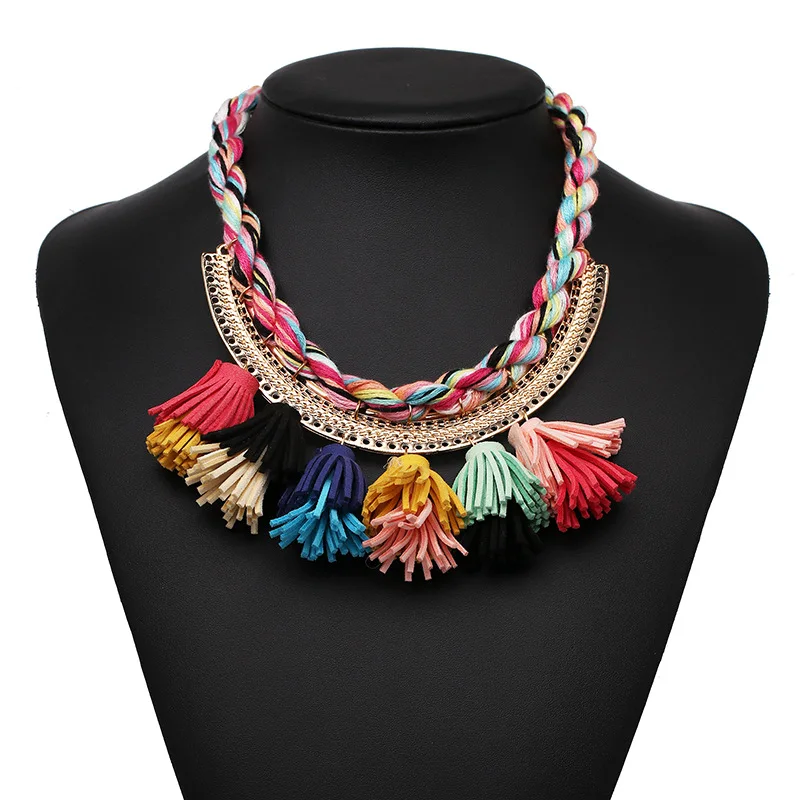 Женское Ожерелье в этническом стиле с кисточками и цветами | Украшения