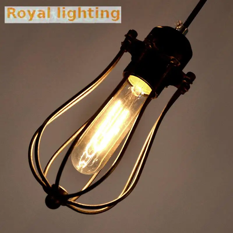 warehouse rusitc Industrial lighting Bar iron pendant light up &amp down Suspension Luminaire cage Studio Store Restaurant lampe | Лампы и