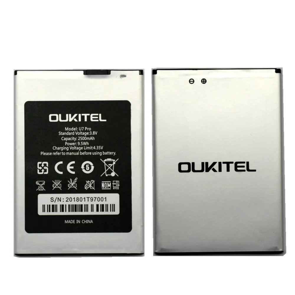 Оригинальный аккумулятор для высококачественного аккумулятора 2500 мАч Oukitel U7 Pro BQ
