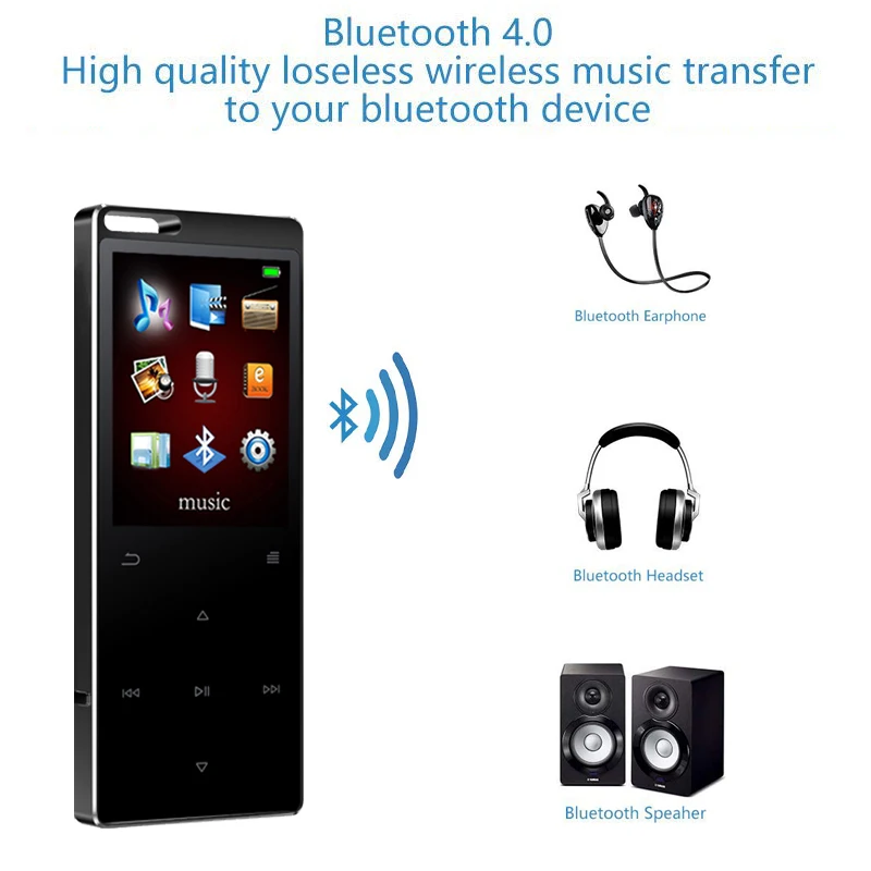 Новейший C15 металлический Bluetooth 4 0 MP3 плеер 16G 2 дюймов сенсорный экран ключ