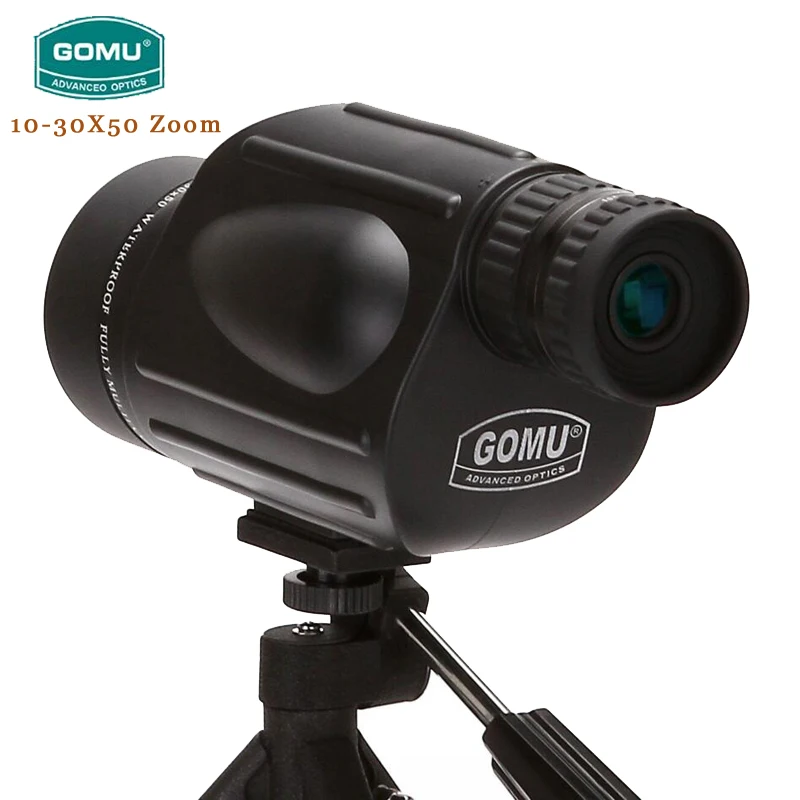 Gomu Caza Zoom Monocular Telescope 10-30X50 HD Waterproof With Bak4 Prism FMC Spyglass Brid Watch Binoculars For Hunting Tourism