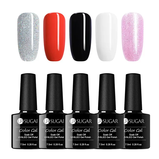 5Pcs Set 1 UR SUGAR Nail Set UV LED Lamp Dryer With 12pcs Nail Gel Polish Kit Soak Off Manicure Tools Set electric Nail drill For Nail Art - Цвет: 5Pcs Set 1