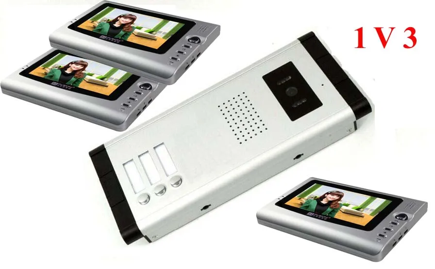 Международнде качество видео телефон двери 7 &quotвидео домофон для 3 квартиры